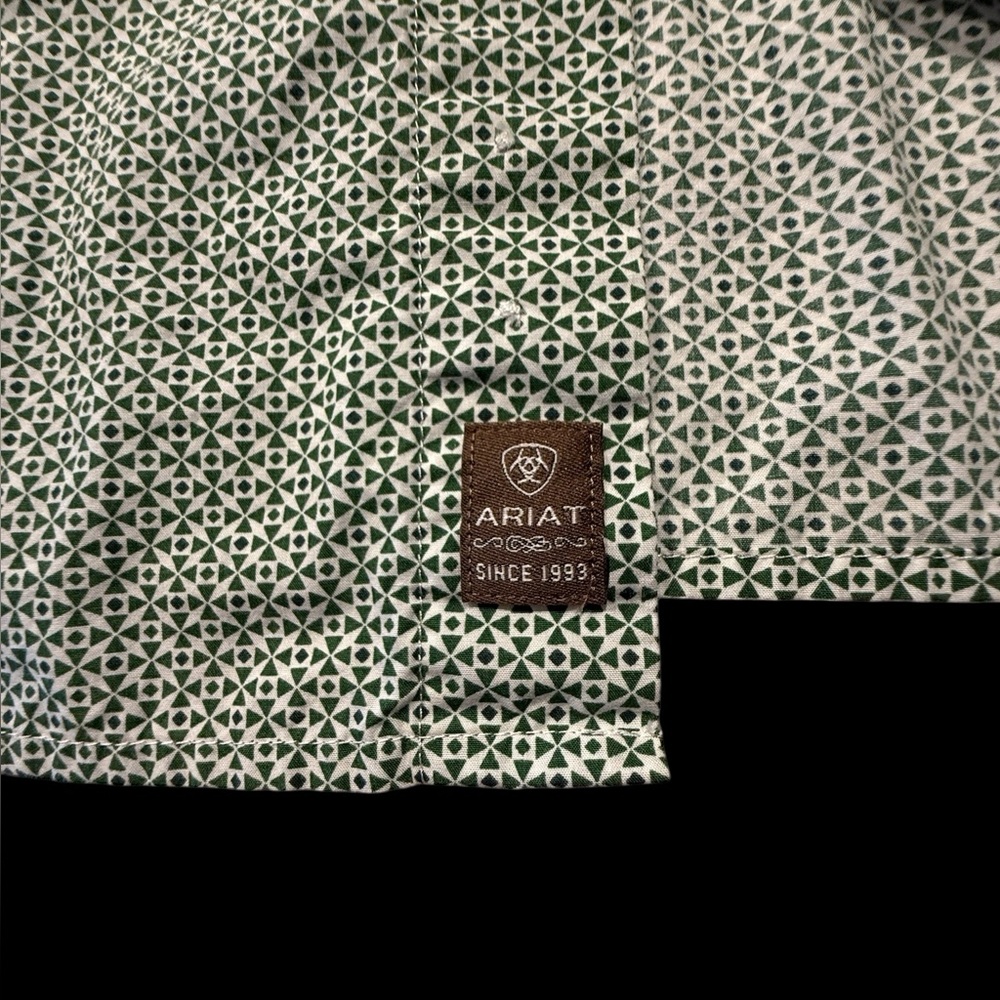 Ariat Green Patterned Casual Button Down Shirt - image 2